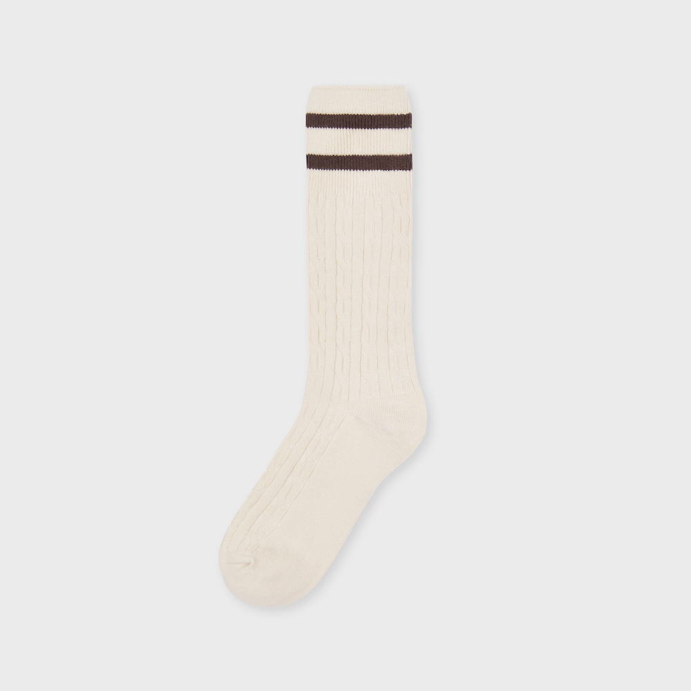 socks cream color image-S1L51