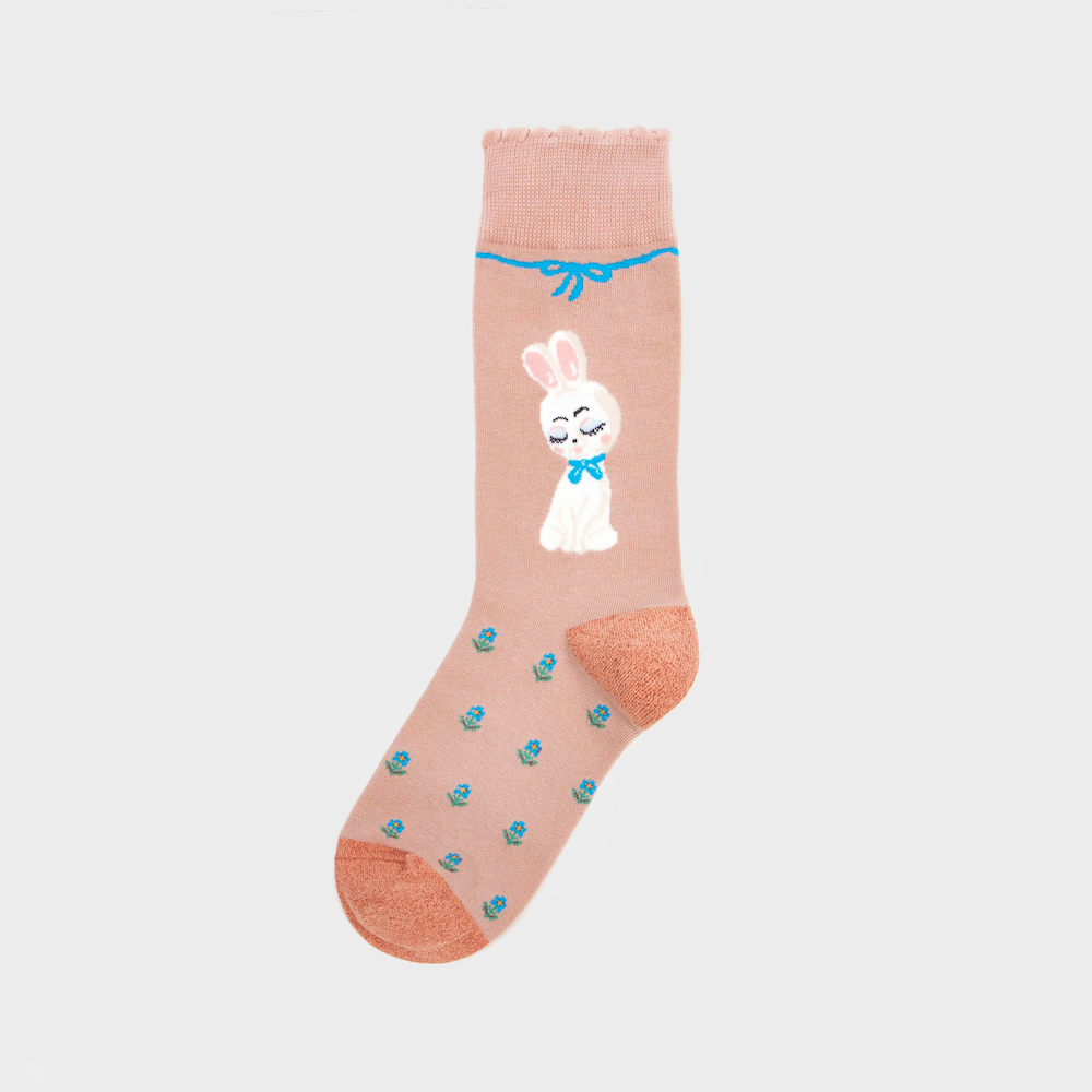 socks cream color image-S1L140
