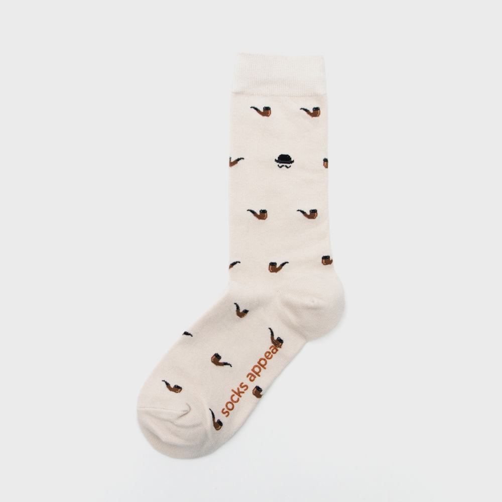 socks cream color image-S1L40
