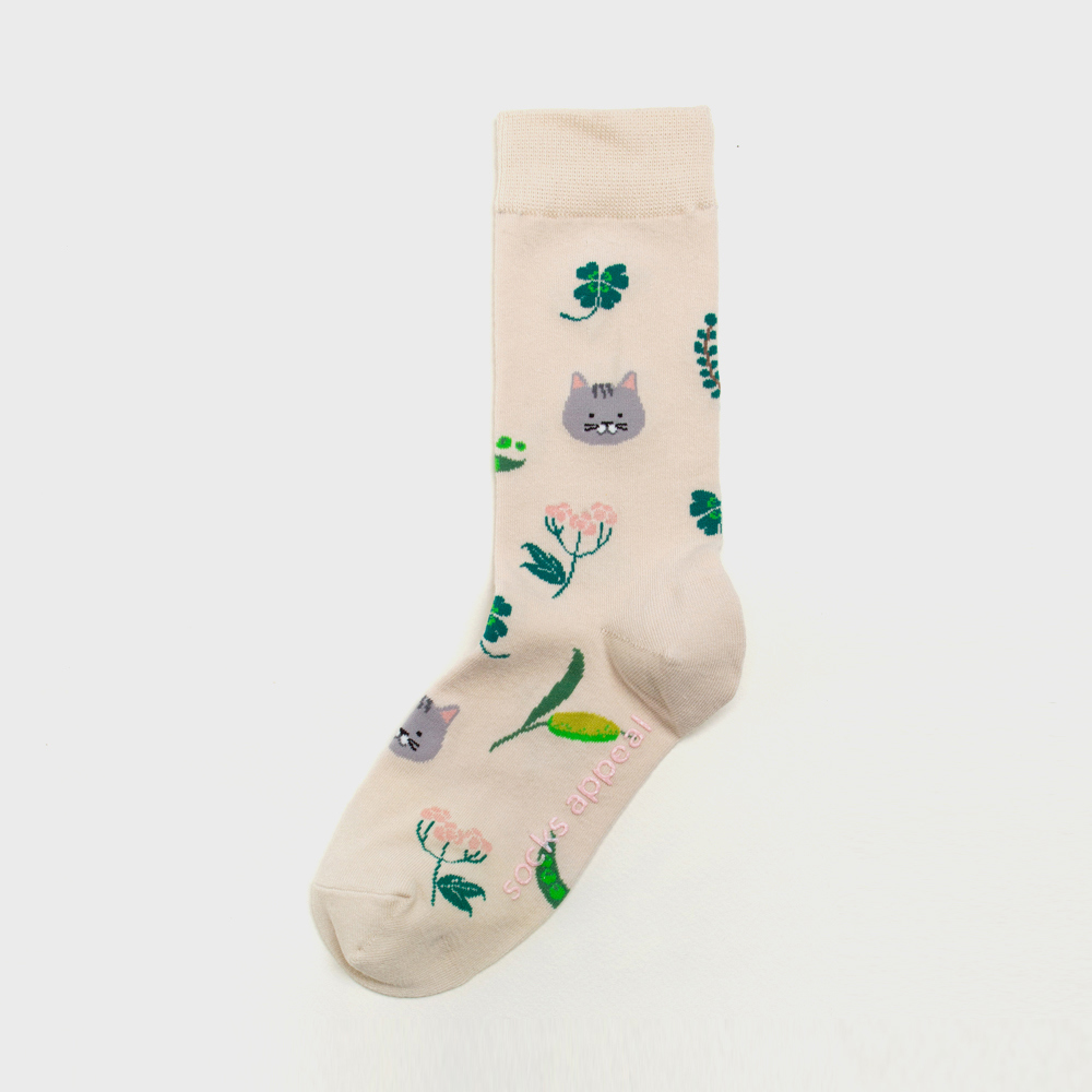 socks cream color image-S1L44