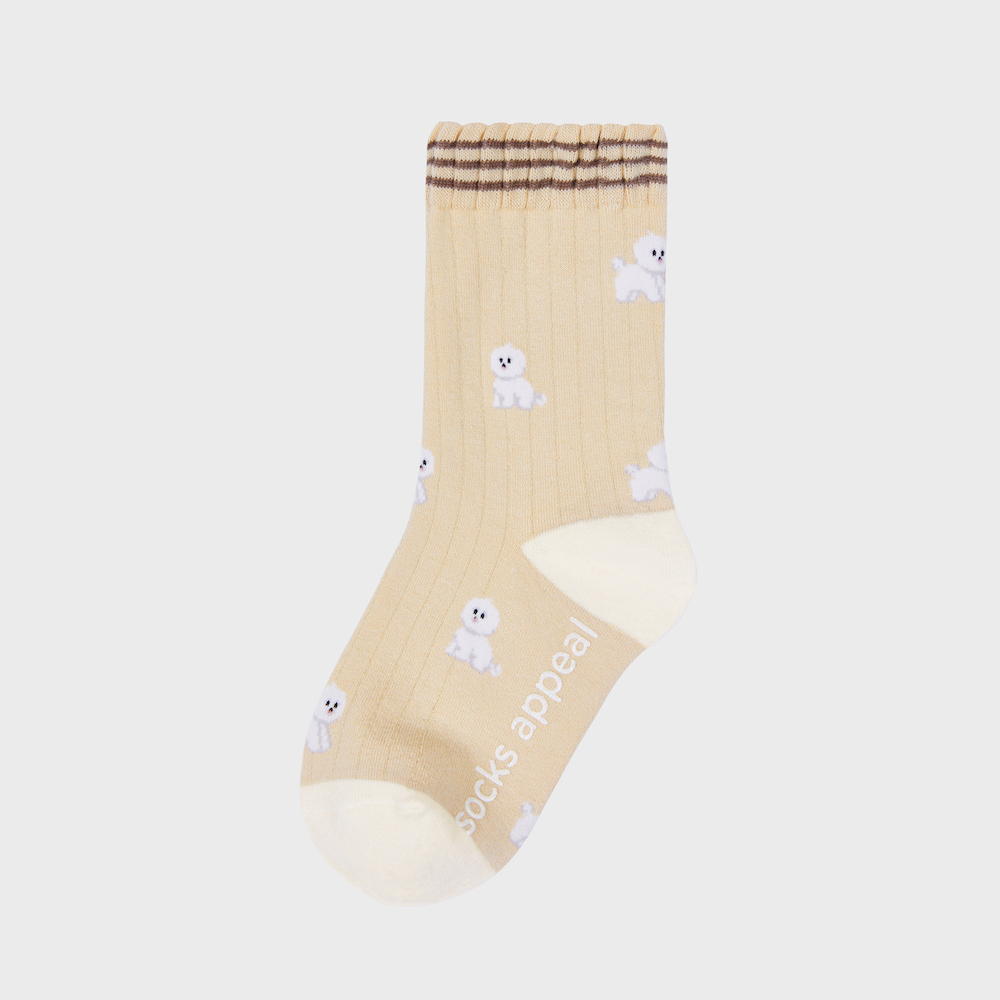 socks cream color image-S1L17